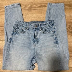 American Eagle Outfitters Women's Sky Blue High Rise Jeans